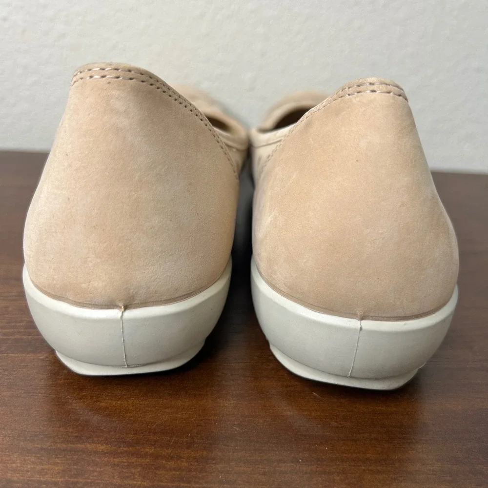 Hotter Flats US 9 EU 41 Livvy Tan Suede Perforated Comfort‎ Ballet